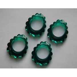 Vintage Emerald Scalloped Pendants Germany pnd133D