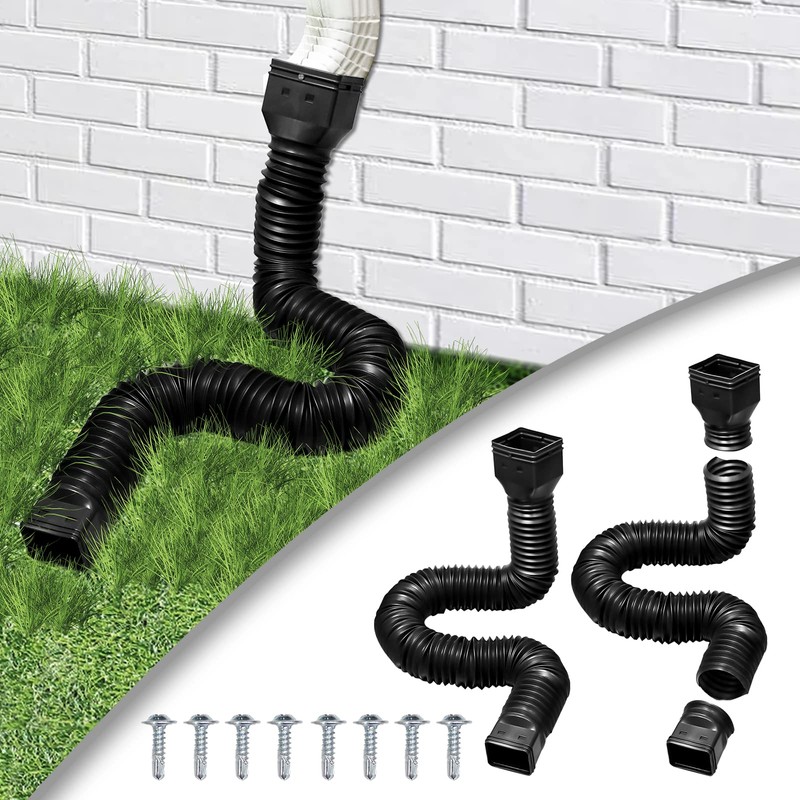 Ausla Rain Gutter Extension, 20in-59in Telescopic Prevents Flooding Rain Gutter