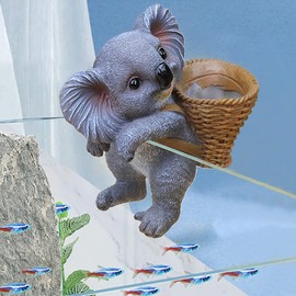 WAYUTO Koala Sculpture Flower Pot Hugger Climbing Koala Planter Pot Edge Decor Creative Planter Hanging Ornaments for Garden Yard Balcony