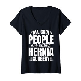 Womens Hernia Surgery Recovery Post Hernia Surgery Support V-Neck T-Shirt