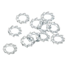 uxcell 100Pcs External Tooth Washers, M3 Steel Zinc Finish External Serrated Washer for Mechanical Equipment Fasteners, Silver