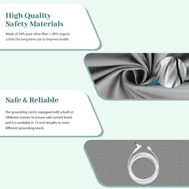 RIQINXIN Grounding Bed Sheet with Silver Fiber Conductive Grounding Sheet Earthing Sheet Grounding Mat Organic Cotton Sleep Therapy 54x80in Grey