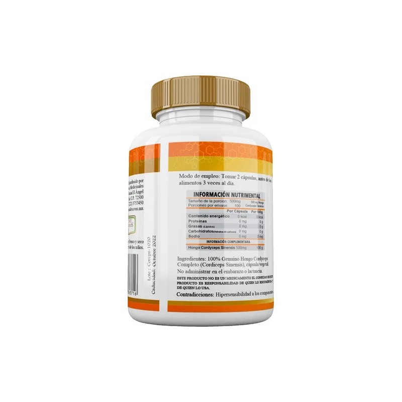 Healthy Superfoods Cordyceps Puro Premium Genuino 100 Capsulas 500mg Sabor