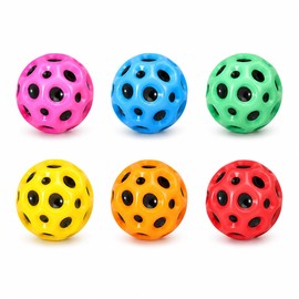 Jumping Ball, Elastic, Bounce, Basic Training, Set of 6, Colorful, Sports, Present (Multicolor)