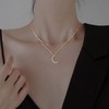 믹스체인 C목걸이 목걸이 팬던트 모양 초승달 2줄 (WFJ8Q6K) Mixchain C Necklace Pendant Shape Crescent Moon Double Row (WFJ8Q6K)