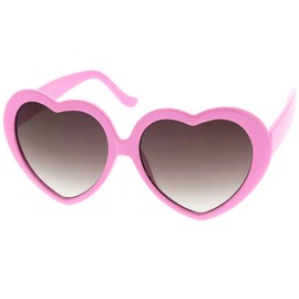 zeroUV Women's Oversize Gradient Lens Heart Sunglasses 55mm (Light Pink/Lavender)