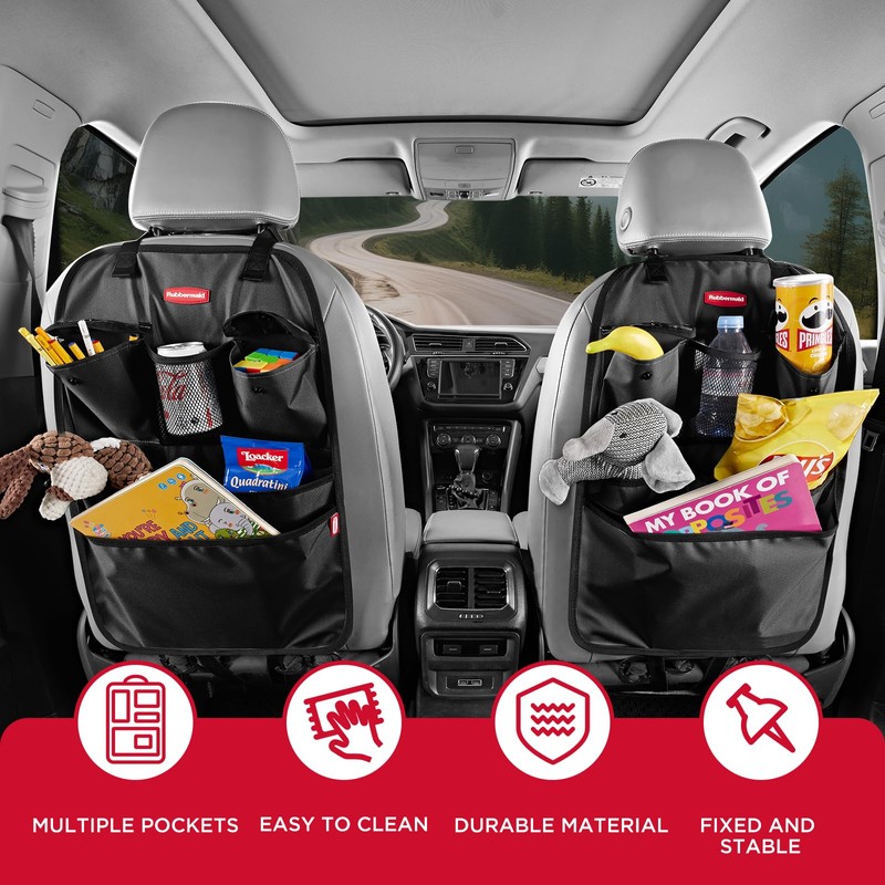 Rubbermaid Backseat Car Organizer, Kick Mats and Seat Back Protector,