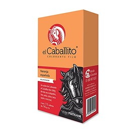 el Caballito Jeans, el único Colorante en Polvo para ropa color Naranja española ¡Revive y cambia el color de tu prenda favorita! Cajilla con 12 sobres de 16g c/u