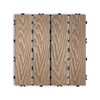 11 PCS Wood Plastic Composite Interlocking Deck Tiles 12" x