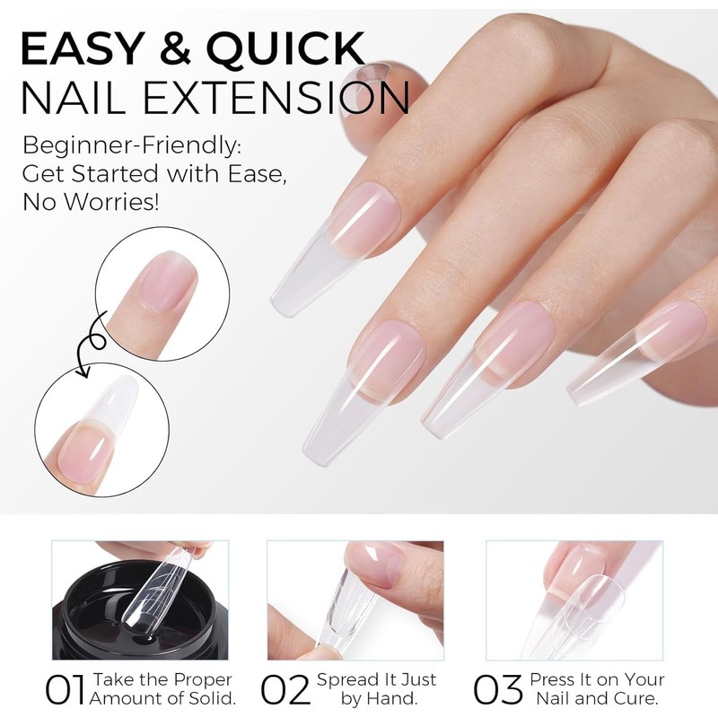 Solid Gel Constructor de Extensiones de Uñas Gel Kit de