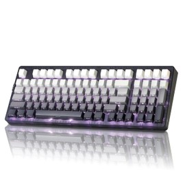 ZORNHER ZH980 Wireless Mechanical Gaming Keyboard,95% Black & White Hot-Swappable Custom Creamy keyboard With Number Pad,Lighted Up PBT Keycaps,Pre-lubed Linear Switches,RGB Backlit,2.4GHz/USB-C/BT5.0