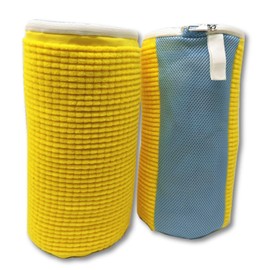 4 Stück | 2 Waschbeutel für Schuhe + Bürste + Kleiderbügel zum Trocknen | Shoes Washing Bag Laundry, Netz-Reinigungsbeutel, Zubehör für Waschmaschine, Sneakers, Laufen & Basketball (Gelb)