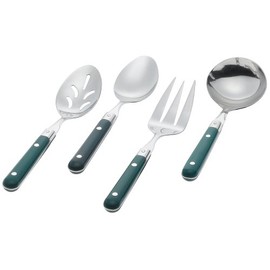 Ginkgo International Le Prix 4-Piece Stainless Steel Hostess Serving Set, Green