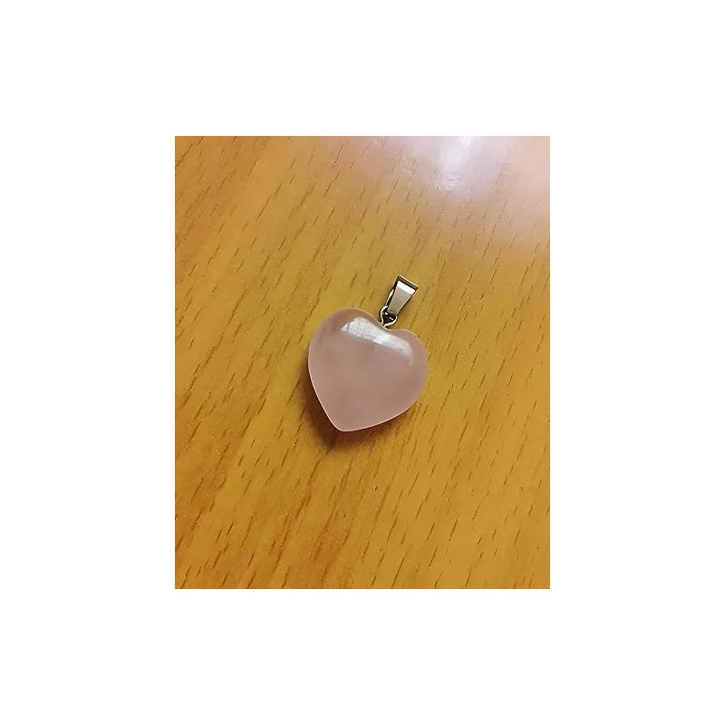RICHARD-911 Dije Corazón Cuarzo Rosa Para Collar Cadena Joyería Colgante