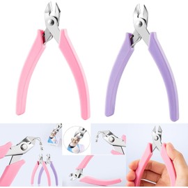 Manicure Nail Pliers, Professional Gemstone Attachment Remover and Wire Cutting Nippers for Nail Art, Rhinestone Gem Clipper, Chain Scissors