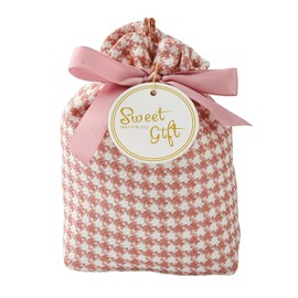 Stiesy 5 Pcs Pink Tartan Candy Drawstring Bags Gingham Pattern Small Gift Bags & Wedding Favors for Wedding Cans Parties DIY Crafts and Christmas