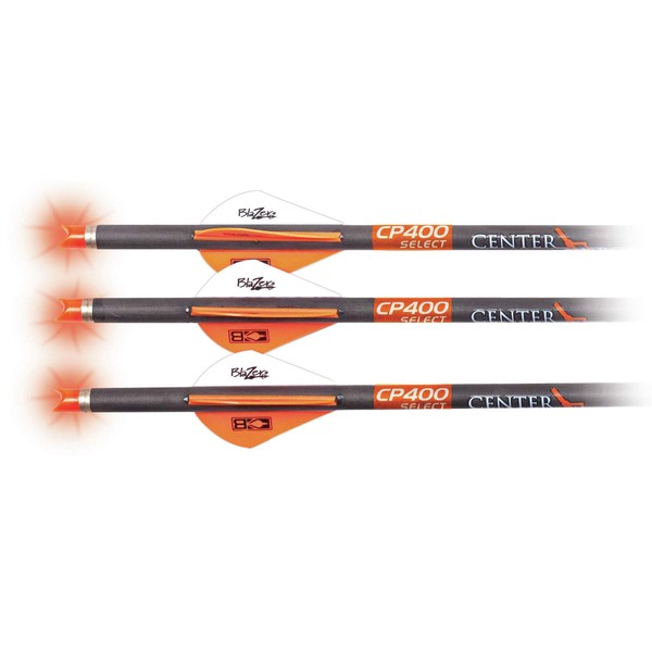 CenterPoint Archery CP400 Select 400-Grain 20_inch Carbon Arrows with Lighted Nocks AXCP4SLN3PK, Pack of 3