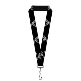 Buckle-Down Unisex-Adult's Lanyard-1.0"-Corvette Black/Silver Repeat, Multicolor, One-Size