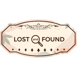 Victorian Plus Lost and Found Door or Wall Sign | Colorful Business Signage (Nature Brown) - Medium