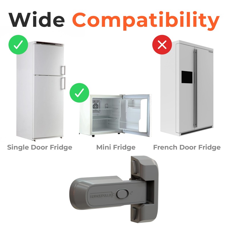 2-Pack Child Proof Fridge Lock with Adhesive - No Tools