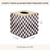 MACKENZIE-CHILDS Glass Tissue-Box Cover, Boutique Bathroom Decor, Black-and-White Courtly Check