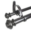 Decopolitan Urn Telescoping Double Drapery Rod Set, 72-144", Bronze