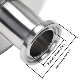 DERNORD Sanitary Concentric Reducer Tri Clamp Clover Stainless Steel 304 Sanitary Fitting End Cap Reducer (Tri Clamp Size: 6 inch x 1.5 inch)