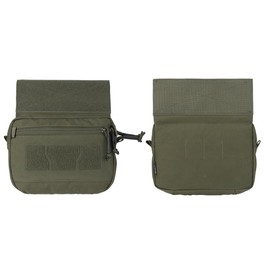 IDOGEAR Tactical Drop Dump Pouch Dangler Pouch Vest Admin Pouch Molle Utility Tool Organizer Pouch with Hook and Loop Panel for JPC AVS CPC Vest for Outdoor Sports (Ranger Green)