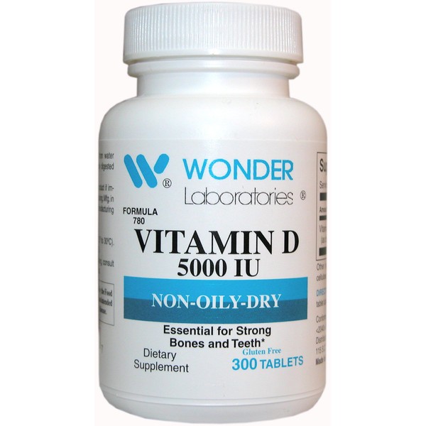 Wonder Laboratories Vitamin D-3 5,000 Iu Dry Vitamin D-3 Nutritionally Supports a Healthy Immune System, Strong Bones, and Teeth