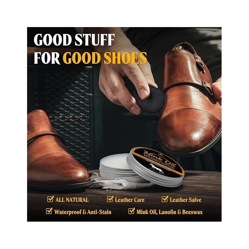 MEKER Mink Oil for Leather Boots, Leather Conditioner and Cleaner