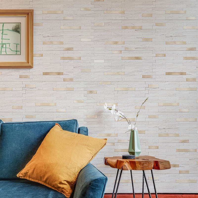 StyloVue 20 Sheets Peel and Stick Backsplash for Kitchen, Pearl