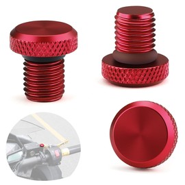 3 Pcs Motorcycle Mirror Hole Plug M10x1.25, Universal Space Aluminum Motorcycle Rear View Mirror Screws Suitable for Most Motorcycle(Honda,Yamaha, Kawasaki, Suzuki,Ducati) ATV and Bike etc (red)