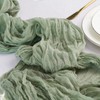Gzcvba Cheesecloth Sparkly Table Runner 35x120 Inches Gauze Boho Rustic