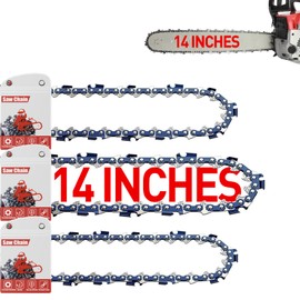 FuGuiB 14 Inch Saw Chains, Pack of 3, 35 cm, 1.1 mm, 3/8 Inch LP 52TG Chains for Chainsaws, Interchangeable Chainsaw Chain
