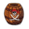 UB SKULL PIRATE CROSS SWORDS - BARREL - Embroidered Iron-On