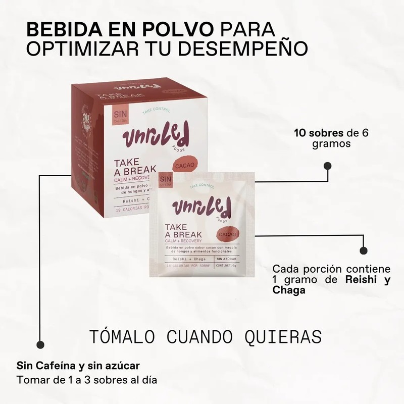 Blend Cacao En Polvo Mix Hongos Adaptógenos Reishi Chaga 60g