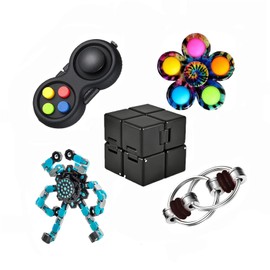 5 PCS Fidget Toys Adults Set,Relieves Stress Anxiety Fidget Toys for Kids and Adults with ADD,ADHD, Autism or Anxiety,Easter Basket Stuffers Gift for Kids Teen Cool Gadget