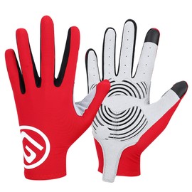 GIYO Touch Screen Long Full Fingers Gel Sports Cycling Gloves Bicycle Gloves(red XXL)