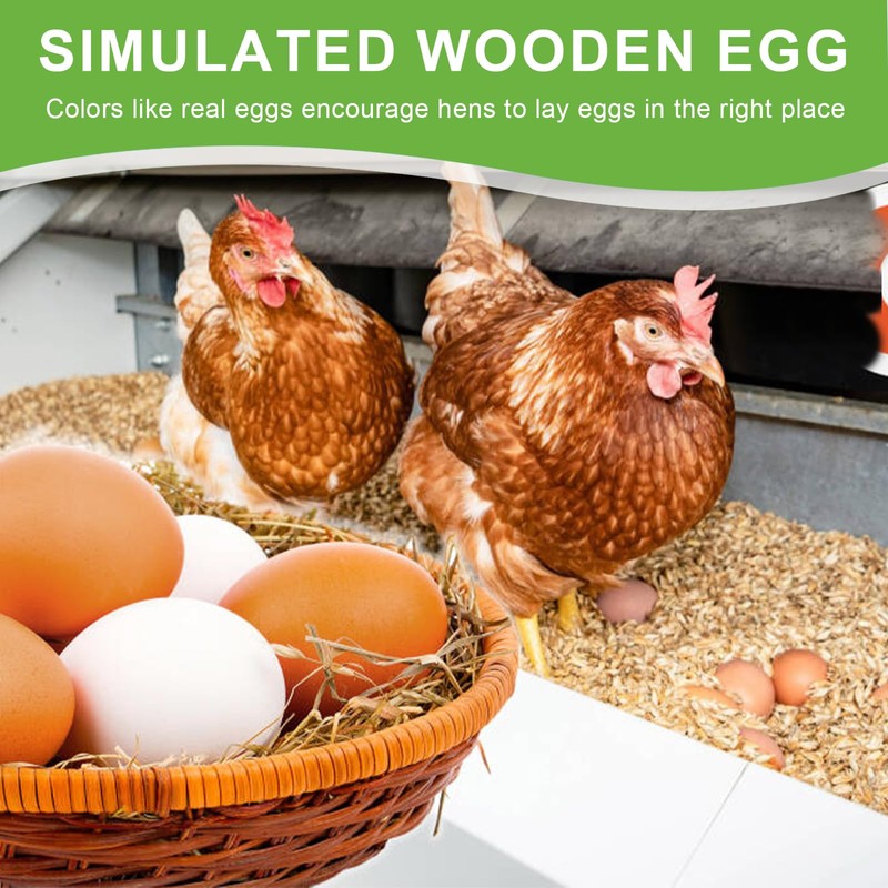 Omevett 6pcs Fake Chicken Eggs Wooden Eggs for Crafts Arts