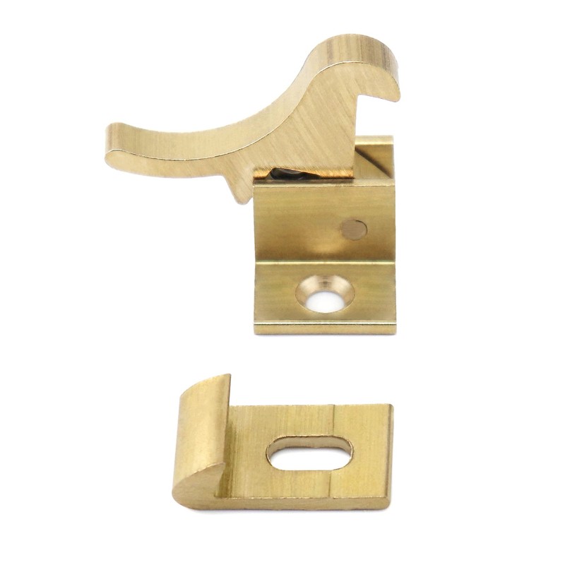 QWORK Brass Heavy Duty Elbow Latch Cabinet Door/Window Catch, 4