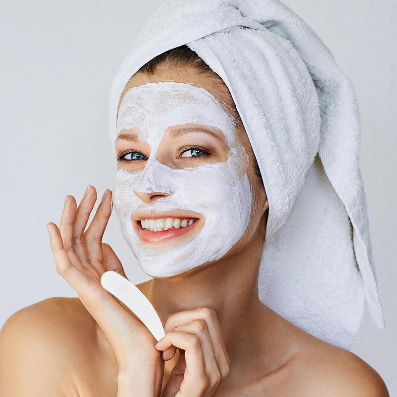 ZEJIA 100 PCS Mini Makeup Spatula, Plastic Cosmetic Spatula for