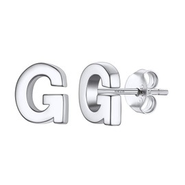 Cute Letter Earrings For Women Teenager Simple Ear Studs Initial G 925 Sterling Silver Trendy Earrings
