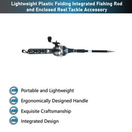 Lightweight Folding Plastic Fishing Rod with Integrated Fishing Rod and Enclosed Reel Accessories. Lightweight Folding ABS Stainless Steel Accessories for Beginners