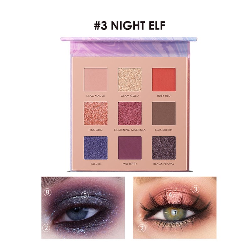 9 Colors Matte Glitter Shining Waterproof Sweatproof Eye Shadow Powder