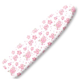 Extra Thick Ironing Board Cover and Pad, Cherry Blossoms 15x54 Ironing Board Cover, Resist Scorching and Staining,Elastic Edges,Pink Floral Leaves Spring Flower White