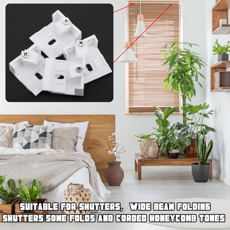 Wonderjune 6 Pcs Mount Bracket Holder for Pleated Cellular Shades