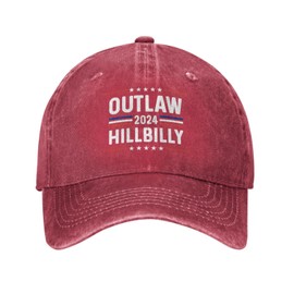 FOESUNIT Outlaw Hillbilly 2024 Hat Women Funny Baseball Hat Funny Gifts for Women Red