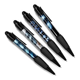 DV DESIGN Set of 4 Xray Black Ballpoint Pens - Radiology Doctor Bones Nurse Surgeon Hospital X-Ray Scan Boys Girls Men Women Theme Pen #79373