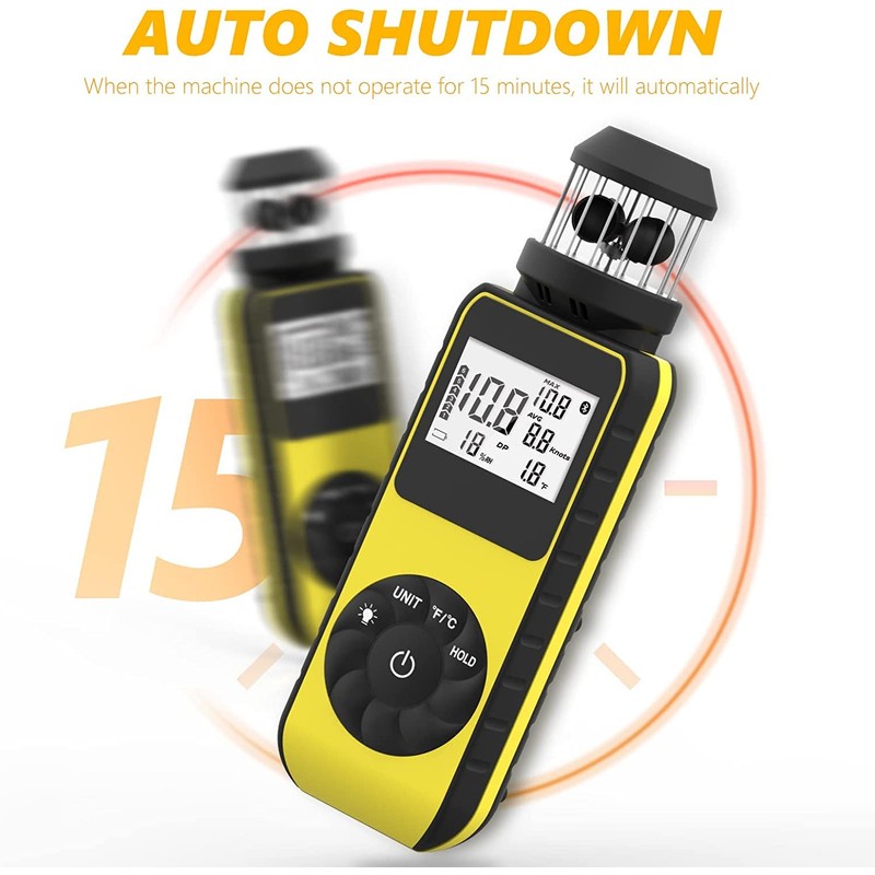 Pocket Anemometer RQ-881M Handheld Anemometer Update Wind Meter with 360°