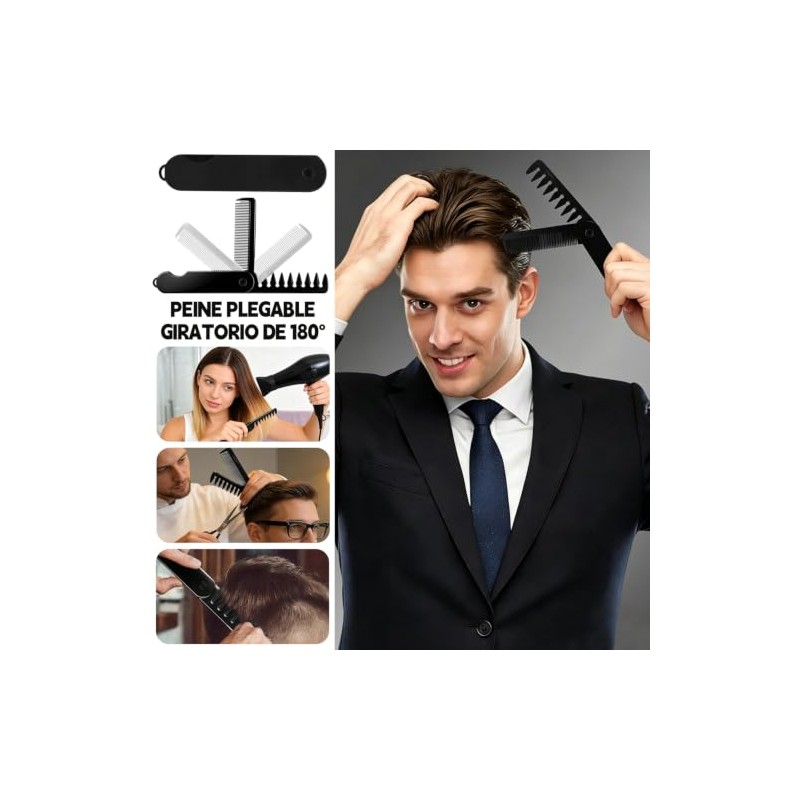 Peine Texturizador Para Hombre 6 Piezas, 2 en 1 Peine